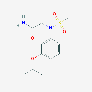 molecular formula C12H18N2O4S B4473196 N~2~-(3-isopropoxyphenyl)-N~2~-(methylsulfonyl)glycinamide 