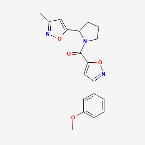 molecular formula C19H19N3O4 B4473202 3-(3-methoxyphenyl)-5-{[2-(3-methyl-5-isoxazolyl)-1-pyrrolidinyl]carbonyl}isoxazole 