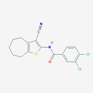 3,4-dichloro-N-(3-cyano-5,6,7,8-tetrahydro-4H-cyclohepta[b]thiophen-2-yl)benzamide