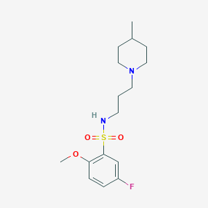 molecular formula C16H25FN2O3S B4473220 5-FLUORO-2-METHOXY-N-[3-(4-METHYLPIPERIDIN-1-YL)PROPYL]BENZENE-1-SULFONAMIDE 