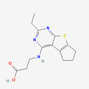 molecular formula C14H17N3O2S B4473227 N-(2-ethyl-6,7-dihydro-5H-cyclopenta[4,5]thieno[2,3-d]pyrimidin-4-yl)-beta-alanine 