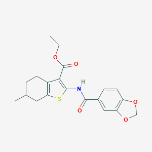 Ethyl 2-[(1,3-benzodioxol-5-ylcarbonyl)amino]-6-methyl-4,5,6,7-tetrahydro-1-benzothiophene-3-carboxylate