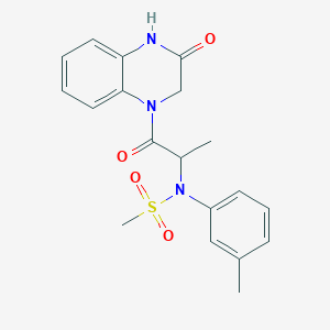 N-[1-methyl-2-oxo-2-(3-oxo-3,4-dihydro-1(2H)-quinoxalinyl)ethyl]-N-(3-methylphenyl)methanesulfonamide