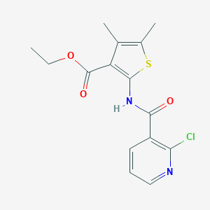 molecular formula C15H15ClN2O3S B447328 Ethyl 2-{[(2-chloropyridin-3-yl)carbonyl]amino}-4,5-dimethylthiophene-3-carboxylate 