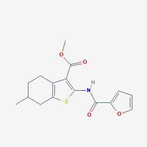 molecular formula C16H17NO4S B447330 Methyl 2-[(furan-2-ylcarbonyl)amino]-6-methyl-4,5,6,7-tetrahydro-1-benzothiophene-3-carboxylate CAS No. 329221-82-1