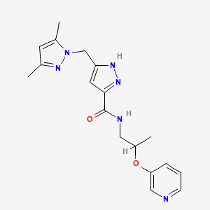 5-[(3,5-dimethyl-1H-pyrazol-1-yl)methyl]-N-[2-(3-pyridinyloxy)propyl]-1H-pyrazole-3-carboxamide