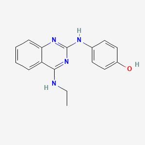 molecular formula C16H16N4O B4473340 4-{[4-(ethylamino)-2-quinazolinyl]amino}phenol 