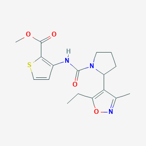 Methyl 3-{[2-(5-ethyl-3-methyl-1,2-oxazol-4-YL)pyrrolidine-1-carbonyl]amino}thiophene-2-carboxylate