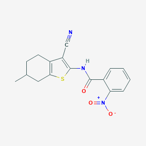 molecular formula C17H15N3O3S B447337 N-(3-cyano-6-methyl-4,5,6,7-tetrahydro-1-benzothiophen-2-yl)-2-nitrobenzamide CAS No. 328038-18-2