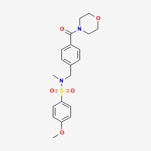 molecular formula C20H24N2O5S B4473378 4-methoxy-N-methyl-N-[4-(4-morpholinylcarbonyl)benzyl]benzenesulfonamide 