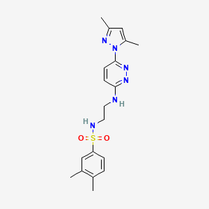 molecular formula C19H24N6O2S B4473404 N-(2-{[6-(3,5-dimethyl-1H-pyrazol-1-yl)-3-pyridazinyl]amino}ethyl)-3,4-dimethylbenzenesulfonamide 