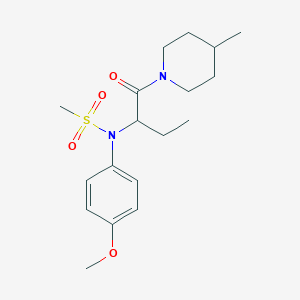 N-(4-methoxyphenyl)-N-{1-[(4-methyl-1-piperidinyl)carbonyl]propyl}methanesulfonamide