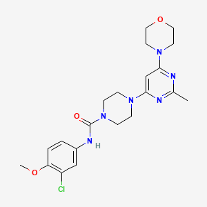 molecular formula C21H27ClN6O3 B4473436 N-(3-Chloro-4-methoxyphenyl)-4-[2-methyl-6-(morpholin-4-YL)pyrimidin-4-YL]piperazine-1-carboxamide 