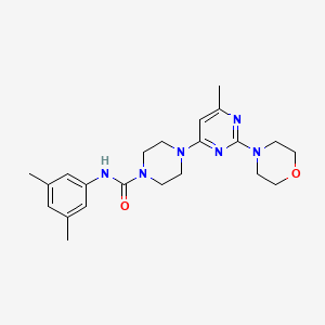 molecular formula C22H30N6O2 B4473438 N-(3,5-Dimethylphenyl)-4-[6-methyl-2-(morpholin-4-YL)pyrimidin-4-YL]piperazine-1-carboxamide 