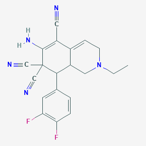 6-amino-8-(3,4-difluorophenyl)-2-ethyl-2,3,8,8a-tetrahydro-5,7,7(1H)-isoquinolinetricarbonitrile