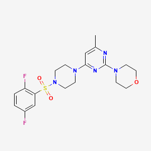 molecular formula C19H23F2N5O3S B4473449 4-(4-{4-[(2,5-difluorophenyl)sulfonyl]-1-piperazinyl}-6-methyl-2-pyrimidinyl)morpholine 