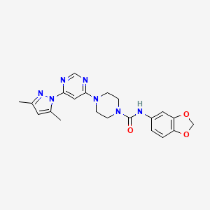 N-1,3-benzodioxol-5-yl-4-[6-(3,5-dimethyl-1H-pyrazol-1-yl)-4-pyrimidinyl]-1-piperazinecarboxamide