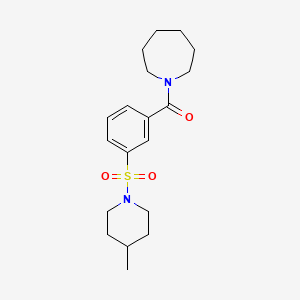 molecular formula C19H28N2O3S B4473467 1-{3-[(4-METHYLPIPERIDIN-1-YL)SULFONYL]BENZOYL}AZEPANE 