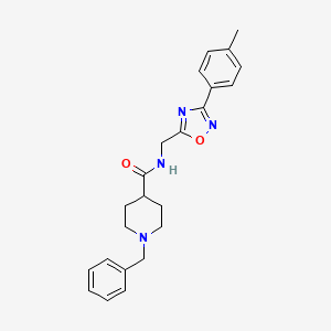 molecular formula C23H26N4O2 B4473501 1-benzyl-N-{[3-(4-methylphenyl)-1,2,4-oxadiazol-5-yl]methyl}piperidine-4-carboxamide 