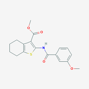 molecular formula C18H19NO4S B447353 Methyl 2-[(3-methoxybenzoyl)amino]-4,5,6,7-tetrahydro-1-benzothiophene-3-carboxylate 