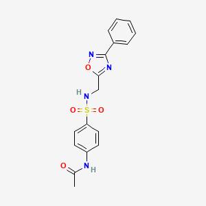 molecular formula C17H16N4O4S B4473544 N-(4-{[(3-phenyl-1,2,4-oxadiazol-5-yl)methyl]sulfamoyl}phenyl)acetamide 