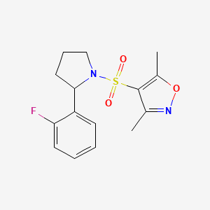 molecular formula C15H17FN2O3S B4473597 4-{[2-(2-fluorophenyl)-1-pyrrolidinyl]sulfonyl}-3,5-dimethylisoxazole 