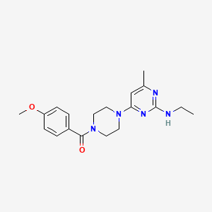 molecular formula C19H25N5O2 B4473598 N-ethyl-4-[4-(4-methoxybenzoyl)-1-piperazinyl]-6-methyl-2-pyrimidinamine 