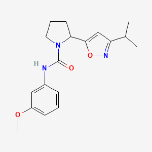 N-(3-Methoxyphenyl)-2-[3-(propan-2-YL)-1,2-oxazol-5-YL]pyrrolidine-1-carboxamide