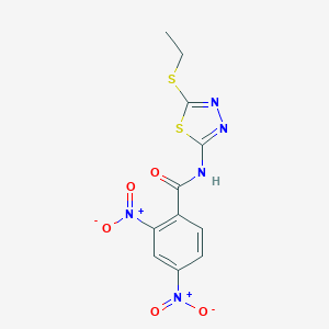 molecular formula C11H9N5O5S2 B447363 N-[5-(ethylsulfanyl)-1,3,4-thiadiazol-2-yl]-2,4-dinitrobenzamide 