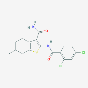 molecular formula C17H16Cl2N2O2S B447364 2-[(2,4-Dichlorobenzoyl)amino]-6-methyl-4,5,6,7-tetrahydro-1-benzothiophene-3-carboxamide CAS No. 329222-26-6