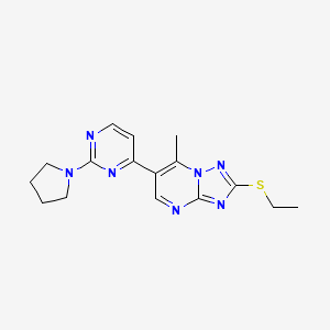 2-(ethylthio)-7-methyl-6-[2-(1-pyrrolidinyl)-4-pyrimidinyl][1,2,4]triazolo[1,5-a]pyrimidine