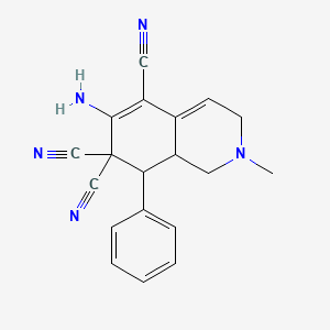 6-amino-2-methyl-8-phenyl-2,3,8,8a-tetrahydro-5,7,7(1H)-isoquinolinetricarbonitrile