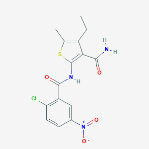 2-({2-Chloro-5-nitrobenzoyl}amino)-4-ethyl-5-methyl-3-thiophenecarboxamide