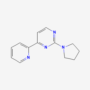 4-(2-pyridinyl)-2-(1-pyrrolidinyl)pyrimidine