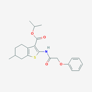 molecular formula C21H25NO4S B447372 Isopropyl 6-methyl-2-[(phenoxyacetyl)amino]-4,5,6,7-tetrahydro-1-benzothiophene-3-carboxylate 