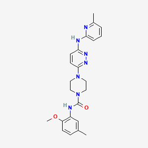 molecular formula C23H27N7O2 B4473728 N-(2-Methoxy-5-methylphenyl)-4-(6-((6-methylpyridin-2-yl)amino)pyridazin-3-yl)piperazine-1-carboxamide 