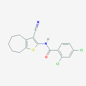 molecular formula C17H14Cl2N2OS B447375 2,4-dichloro-N-(3-cyano-5,6,7,8-tetrahydro-4H-cyclohepta[b]thiophen-2-yl)benzamide 