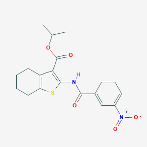 molecular formula C19H20N2O5S B447376 Isopropyl 2-({3-nitrobenzoyl}amino)-4,5,6,7-tetrahydro-1-benzothiophene-3-carboxylate 