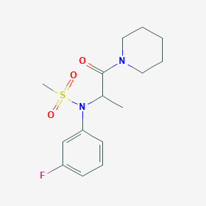 N-(3-fluorophenyl)-N-[1-oxo-1-(piperidin-1-yl)propan-2-yl]methanesulfonamide