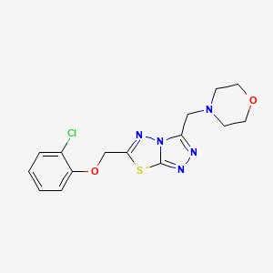 molecular formula C15H16ClN5O2S B4473769 6-[(2-Chlorophenoxy)methyl]-3-(morpholin-4-ylmethyl)[1,2,4]triazolo[3,4-b][1,3,4]thiadiazole 