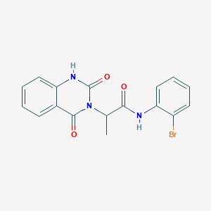 molecular formula C17H14BrN3O3 B4473776 N-(2-bromophenyl)-2-(2,4-dioxo-1,4-dihydro-3(2H)-quinazolinyl)propanamide 