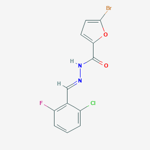 molecular formula C12H7BrClFN2O2 B447378 5-bromo-N'-(2-chloro-6-fluorobenzylidene)-2-furohydrazide 