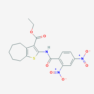 ethyl 2-({2,4-bisnitrobenzoyl}amino)-5,6,7,8-tetrahydro-4H-cyclohepta[b]thiophene-3-carboxylate