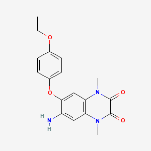 molecular formula C18H19N3O4 B4473795 6-amino-7-(4-ethoxyphenoxy)-1,4-dimethyl-1,4-dihydro-2,3-quinoxalinedione 