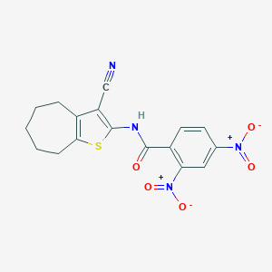 molecular formula C17H14N4O5S B447380 N-(3-cyano-5,6,7,8-tetrahydro-4H-cyclohepta[b]thiophen-2-yl)-2,4-dinitrobenzamide 