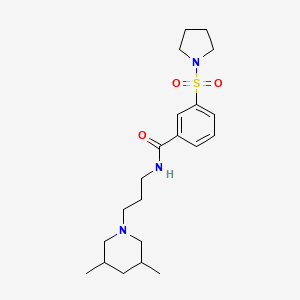 N-[3-(3,5-dimethyl-1-piperidinyl)propyl]-3-(1-pyrrolidinylsulfonyl)benzamide