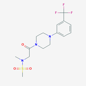 molecular formula C15H20F3N3O3S B4473836 N-methyl-N-[2-oxo-2-[4-[3-(trifluoromethyl)phenyl]piperazin-1-yl]ethyl]methanesulfonamide 