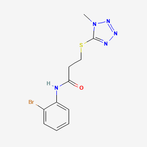 molecular formula C11H12BrN5OS B4473845 N-(2-bromophenyl)-3-[(1-methyl-1H-tetrazol-5-yl)thio]propanamide 