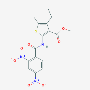 molecular formula C16H15N3O7S B447388 Methyl 2-({2,4-bisnitrobenzoyl}amino)-4-ethyl-5-methyl-3-thiophenecarboxylate 