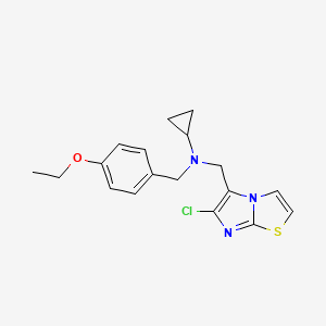 molecular formula C18H20ClN3OS B4473897 N-[(6-chloroimidazo[2,1-b][1,3]thiazol-5-yl)methyl]-N-(4-ethoxybenzyl)cyclopropanamine 